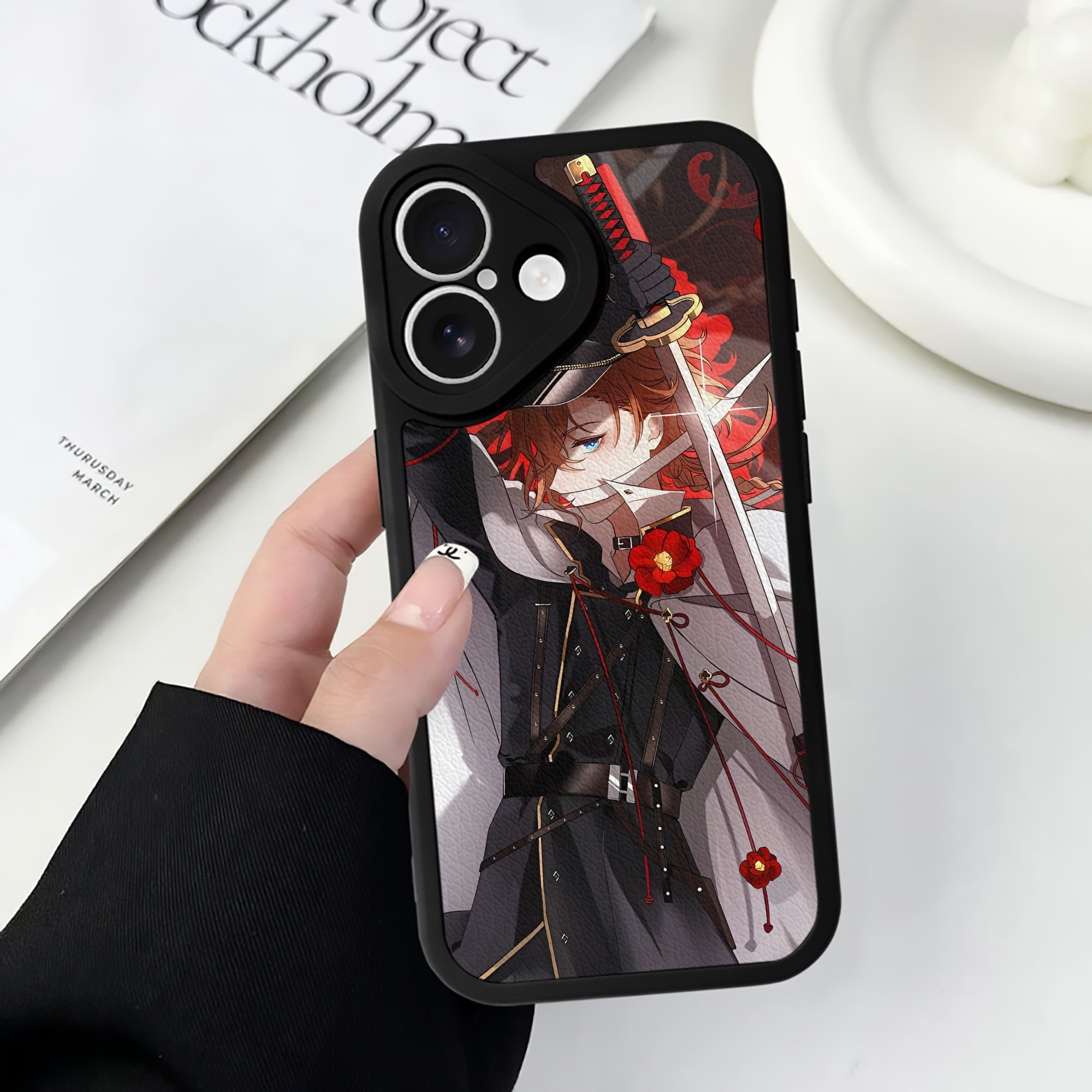 （画像用） 文豪ストレイドッグス Bungo Stray Dogs 【iPhone 16シリーズ対応】シリコンスマホケース（レザー調） 材質：シリコン